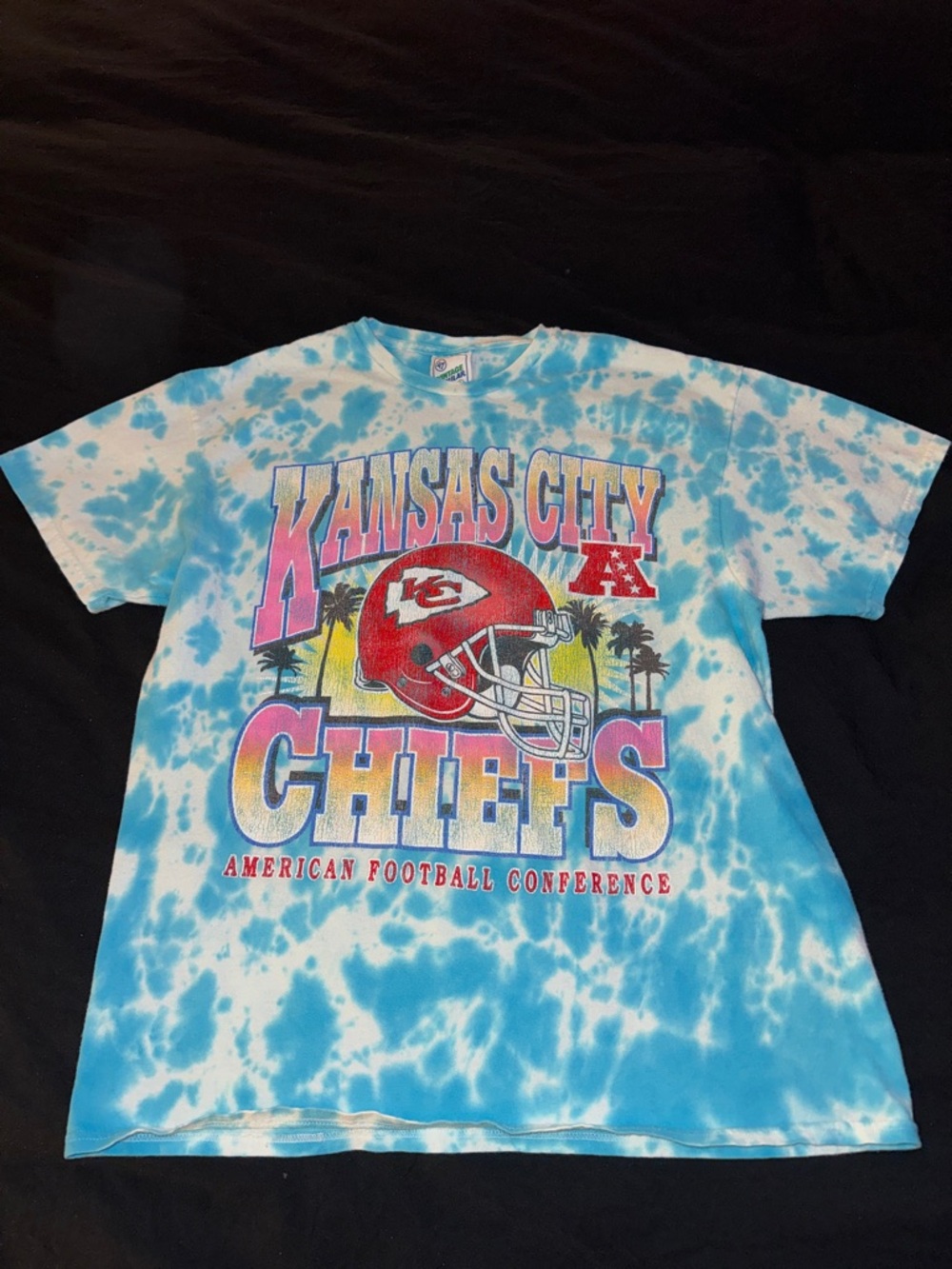 ‘47 Vintage Tubular AFC Kansas City Chiefs Tie Dye Graphic Tee- Medium / Large
